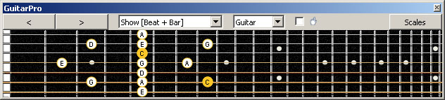 GuitarPro6 5A3:7G3G1 C pentatonic major scale 1313131 sweep pattern